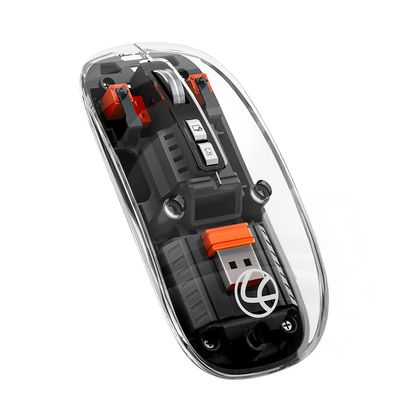 Trendy Plus 2.4G & Dual BT(v3.0 & v5.2) Wireless Mouse With Desktop Lock Key- White (LWM-801)