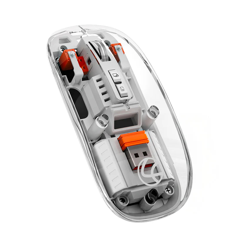 Trendy Plus 2.4G & Dual BT(v3.0 & v5.2) Wireless Mouse With Desktop Lock Key- White (LWM-801)