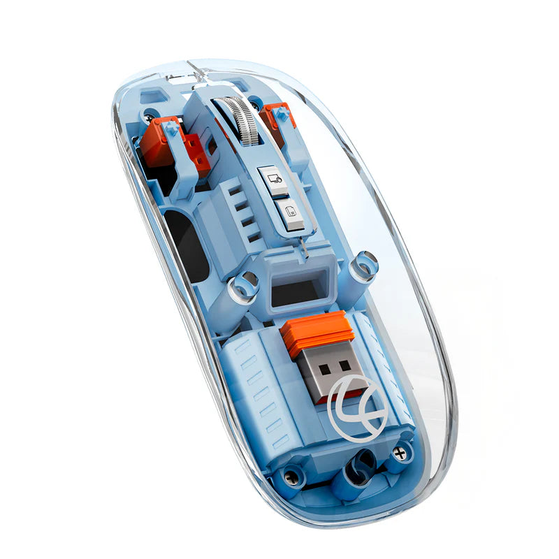 Trendy Plus 2.4G & Dual BT(v3.0 & v5.2) Wireless Mouse With Desktop Lock Key- White (LWM-801)