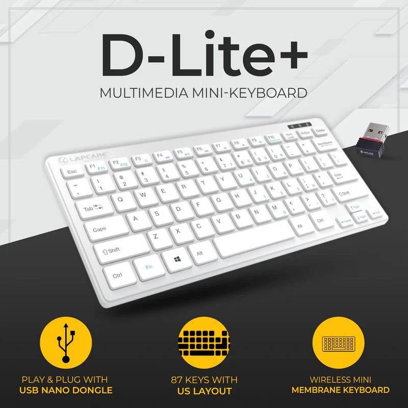 D-Lite Plus Mini Wireless 87 Key keyboard Black