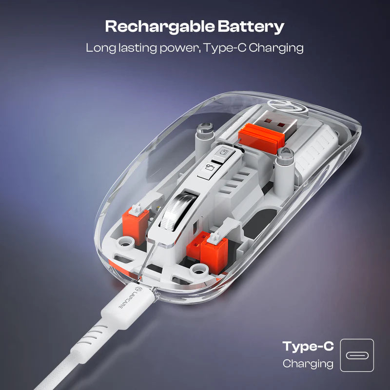 Trendy Plus 2.4G & Dual BT(v3.0 & v5.2) Wireless Mouse With Desktop Lock Key- White (LWM-801)