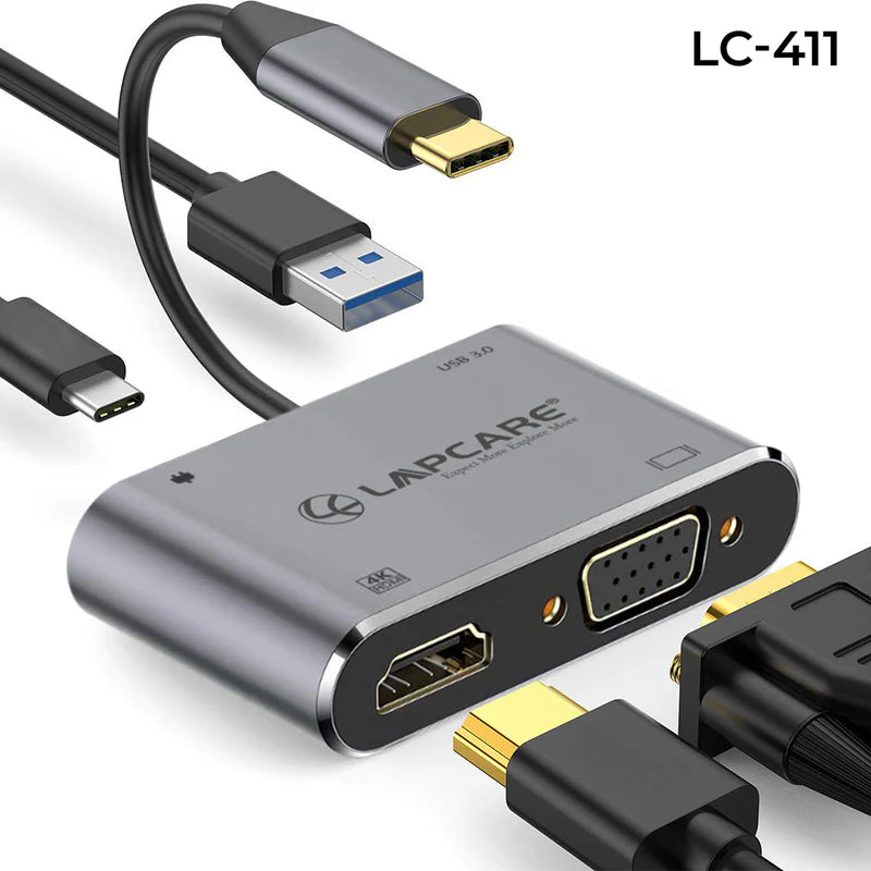 Type C 3.1 - 4 in 1 Travel Docking station (USB  PD HDMI  VGA)