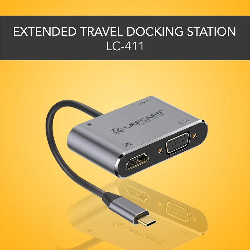 Type C 3.1 - 4 in 1 Travel Docking station (USB  PD HDMI  VGA)