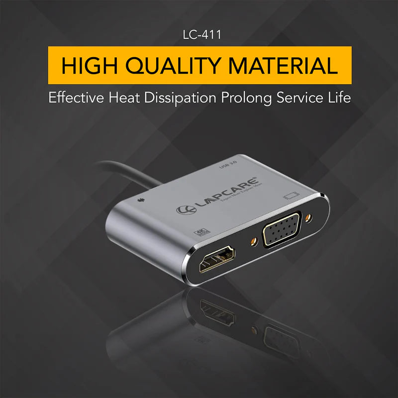 Type C 3.1 - 4 in 1 Travel Docking station (USB  PD HDMI  VGA)