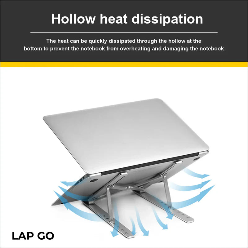 LAPGO - Aluminium Foldable Laptop stand with Pouch upto 15.6 Laptop